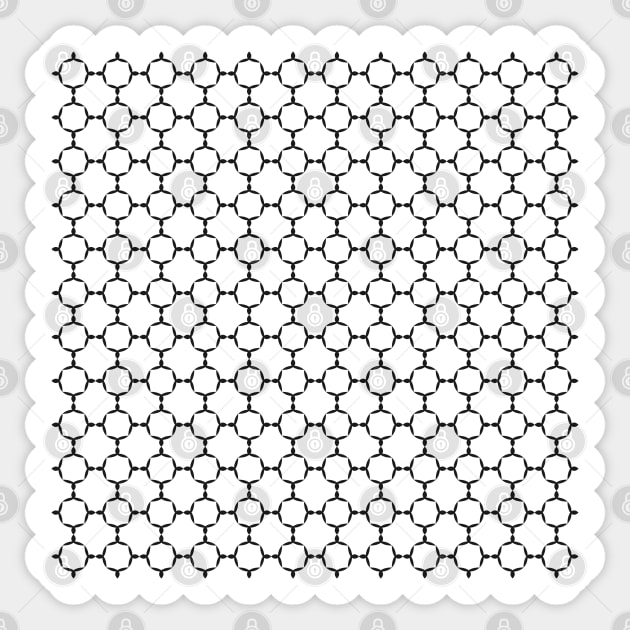 Geometric Trellis Pattern (Black) Sticker by John Uttley